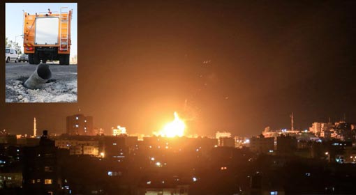 Israel retaliates to  the rockets and mortar attacks from the Gaza Strip with 25 airstrikes