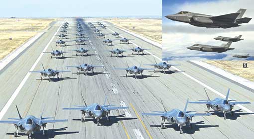 US conducts Elephant walk drill using advanced F-35 fighter jets, issues warning to Russia and China that the US is ready for war