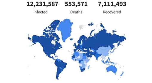 Coronavirus deaths around the world cross 550,000