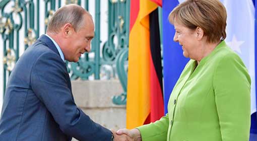 Meeting between Russian President Putin and German Chancellor Angela Merkel; claims of discussion about Nord-Stream-2, Iran, Syria and Ukraine